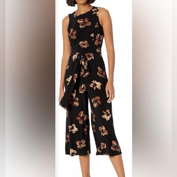 Tommy Hilfiger Pants - Tommy Hilfiger Floral Jumpsuit Career Wear Black